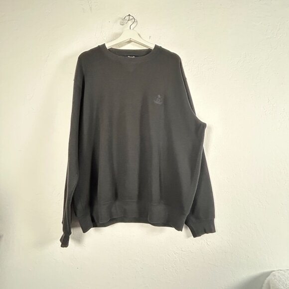 Faconnable Mens Black Cotton Knit Crew Neck Sweater Pullover Size Medium Classic - Picture 1 of 9